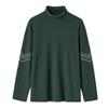Camiseta de Veludo Dupla Face Gola Alta Manga Longa Outono e Inverno Masculina Slim Fit Casual Base Masculina e Feminina Lapela Top Quente Espessado