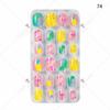 24 piezas de decoración de uñas para niños, con diseño de dibujos animados navideños, para usar en bolsas, parches de uñas de colores.