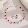 Conjunto de novia de moda europea y americana 2024, joyería de boda, collar, pendientes, pulsera, zafiro azul, conjunto sencillo, accesorios de vestir