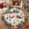 Alfombra redonda, Felpudo navideño, Alfombra de sala de estar, Resistente a las manchas y al desgaste, Felpudo decorativo, Terciopelo de cristal, Suave y apto para la piel, Alfombra termoaislante, para ventas transfronterizas