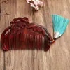 Pente de Sândalo Doméstico Pente de Madeira sem Cabo Escultura em Madeira Cabo Longo Dentes Largos Pente Exquisito para Maquiagem Cabelo Liso