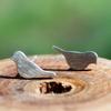 Aretes de tuerca de pájaro de plata esterlina 925, pequeños, artísticos, de plata lisa, cortos, para dormir