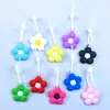 Colgante de Taza de Agua de Goma Suave de PVC Colgante de Flor Colorida Dopamina Llavero DIY Adorno de Flor Pequeña