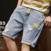 Marca de Moda de Verano Pantalones Cortos de Mezclilla para Hombre Pantalones Sueltos Pantalones de Media Pierna Delgados Pantalones Cortos de Trabajo para Jóvenes Venta al por Mayor