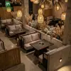 Mesas y Sillas para Restaurante de Barbacoa y Hot Pot de Autoservicio, Asientos de Cabina Comerciales, Brochetas para Barbacoa de Sofá, Mesas y Sillas para Hot Pot sin Humo