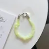 Pulsera de Muñeca de Intestino Grande de Seda Plegada Colorida Nuevo Colgante de Correa para Funda de Teléfono Móvil Bolso Corto Rojo de Red Cadena de Moda