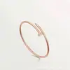 Nuevo Pulsera de Clavo Cartier Elástica Abierta Versión Delgada, Pulsera de Clavo Cartier Versión Gruesa de Superficie Lisa, Versión de Artesanía de Precisión CNC