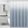 Cortina de ducha de poliéster compuesto plisado arrugado degradado con estampado simple, impermeable y engrosada, Cortina divisoria de baño