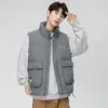 Chaqueta de Plumas de Invierno 2024 para Hombre sin Mangas Cuello Alto Marca de Moda Color Sólido Chaleco de Plumas Chaleco Casual Deportivo para Hombre