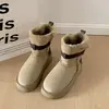 Botas de neve femininas, que aumentam a altura, quentes, antiderrapantes, com sola grossa, novo estilo 2026, inverno, forradas com fleece, espessadas, que aumentam a altura, sapatos de algodão peludos