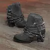 Botas de Moda de Invierno 2026 Estilo Europeo Transfronterizo, Tacón Alto, Punta Redonda, Cierre Trasero, Escote Bajo, En Stock