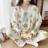 Pijama transfronteiriça feminina 2024 primavera e outono nova doce vento de princesa manga comprida plus size 200kg conjunto de roupa de casa