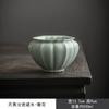 Tianqing Horno Ru Cerámica Jianshui Pon de Té Porcelana Ru Película Abierta Accesorios de Té Kung Fu Bote para Polvo de Té Patrón de Loto Burbuja Pequeña Seca