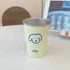 Taza de enjuague bucal de cachorro de dibujos animados original para pareja, uso doméstico, estilo Ins, taza de cepillo de dientes de acero inoxidable, para la vuelta al cole, taza de lavado portátil