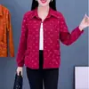 Jaqueta de Veludo Cotelê Jacquard com Padrão de Coração Xue'Er Moda Outono/Primavera Feminina Cardigã de Veludo Cotelê com Gola Reversível