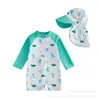Roupa de Banho Infantil para 26 Anos, Maiô de Manga Longa com Proteção Solar, Traje de Surf de Secagem Rápida, Roupa de Banho para Europa, América, Japão e Coreia, Venda Direta Transfronteiriça