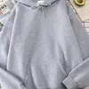 Moletom Casual Feminino Cor Sólida Moletons Elásticos Bolso Solto Roupas Quentes Moda Streetwear Suéter Feminino