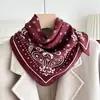 Pañuelo de Seda Estilo Chino Jardín de Suzhou, 70X70 Cm, Pañuelo Cuadrado Pequeño de Seda Artificial para Mujer, Pañuelo de Cabeza Estilo Vintage Primavera y Otoño, Pañuelo Protector de Cuello, Chal