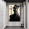 Arte de pared en lienzo de samurái japonés, figura, póster e impresión, decoración para el hogar, estética para sala de estar, dormitorio, solo núcleo de pintura