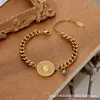 2026 Nuevo Brazalete Retro de Acero de Titanio para Mujer, Estilo Ins de Lujo Ligero con un Toque de Alta Gama, Joyería de Moda que No se Desvanece, Artículo Popular
