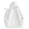 Moletom com capuz de cor sólida cinza-ferro, 600g, forrado com fleece, para homens, outono e inverno, quente, folgado, top com capuz de fleece raposa prateada