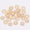 Bandeja de Flores con Corte de Cuentas Cubierta de Oro de 18K que Conserva el Color Tapa de Flor DIY Pulsera Accesorios de Cuentas Sueltas Mano Collar Accesorios con Cuentas Espaciador