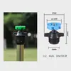 Aspersor com cabeça giratória de 360 graus para agricultura e jardinagem, aspersor de plástico montado no solo invertido para irrigação de médio alcance e rega automática de flores