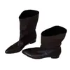 Botas de montar vintage de cuero para mujer con punta fina y que aumentan la altura, botines cortos de cuero suave con caña ancha adelgazantes, botas estilo Martin hasta la rodilla o media pantorrilla