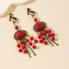 Nuevo Collar de Estilo Étnico, Collar Bohemio de Cuentas Turquesas con Borlas, Adorno Retro para la Frente, Cadena para la Clavícula, Accesorios para Fotos