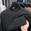 Sudadera Nueva de Otoño 2026 para Hombre, Moda Casual Versátil para Edad Media, Cuello Semi Alto, Logo de Caballo Bordado, Sudadera Básica para Hombre