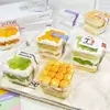 Empaque Cuadrado para Hornear Pudín Lácteo Mousse Caja Caja para Helado Taza de Salvado de Trigo Caja de Pastelería Caja de Plástico Envío Gratis
