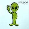 Desenhos animados alienígena bordado pano adesivos roupas infantis acessórios letras em inglês cabeça alienígena adesivo remendo faça você mesmo