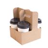 Papel de Embalaje Marrón Engrosado Bolsita Desechable Portavasos Té de Leche Café Flor Llevado a Domicilio Empaque Taza Individual Doble Cuatro Tazas Se Puede Personalizar