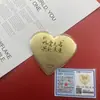 Pastel de Corazón de Oro Puro 999 Más Vendido Día de San Valentín Exquisito Creativo Universal Festivo Regalos al por Mayor en Nombre del Amor Se Puede Aprobar