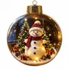 Adorno de bola de cristal transparente de Navidad transfronterizo, decoración de trineo con renos de Santa Claus, bola colgante decorativa de árbol de Navidad 3D