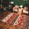 Alfombra de Estilo Étnico Turco, Alfombra Retro Persa para Sala de Estar, Sofá, Mesa de Café, Alfombra de Cobertura Total para Dormitorio, Mesita de Noche, Felpudo Antideslizante para el Hogar