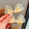 Horquilla de Gasa Tridimensional con Lazo de Verano para Niños, con Perlas, Orejas de Conejo, Accesorios Coreanos para el Cabello de Bebé para Niñitas