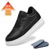 Aumento de Altura Interior Invisible 6cm Moda Masculina Casual Zapatillas Bajas Piel de Vaca Suela Gruesa Aumento de Altura Interior 8cm Punta Redonda Deportivas Blancas para Hombre