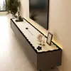 Alfombrilla de Mesa para Mueble de TV de Cuero, Sensación de Lujo Ligero y Gama Alta, Impermeable y a Prueba de Aceite, Tela Protectora para Aparador sin Lavado, Alfombrilla Protectora para Mesa de Zapatero