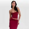 Traje de Moda Sexy de Verano para Mujer de Estilo Europeo y Americano Transfronterizo, Top de Tubo, Falda Larga, Set Delgado de Dos Piezas Más Vendido en Amazon