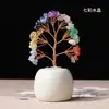 Adornos de Árbol de Cristal de Grava Colorida Natural para Escritorio de Oficina Árbol del Dinero de Amatista Decoración del Hogar Regalo de Inauguración