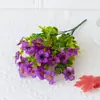 Flores de Simulación de Amazon Nuevo Eucalipto Violeta Pensamiento Tres Colores Flores Artificiales de Seda Floreros Decorativos de Mesa para Exteriores
