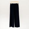 XinAo pantalón casual sencillo de punto worsted de 16 agujas de cuatro galgas para mujer, color sólido, cintura elástica, pierna ancha, adelgazante, ancho y alto
