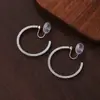 Pendientes de Aro Geométricos Exagerados Rotatorios para Mosquito, Clip para Oreja, Estilo Delgado de Mujer, Moda, Mate, Pendientes de Gimnasia