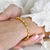 Pulsera nueva de acero inoxidable con cuentas de arroz de oliva, joyería de mano para mujer a la moda, accesorios de estilo retro de moda al por mayor