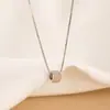 Collar Pequeño Cuadrado Cepillado de Plata de Ley S925 para Mujer Estilo Frío Minimalista Nicho Lujo Ligero Alta Calidad Cadena Pequeña de Azúcar para Clavícula