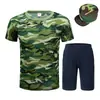 Uniforme de Entrenamiento Militar de Manga Corta y Shorts para Hombre Camuflaje Azul Marino Uniforme de Verano Delgado de Secado Rápido Camiseta Uniforme de Entrenamiento Militar para Estudiantes de Secundaria y Preparatoria