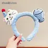Faixa de cabeça de pelúcia fofa de desenho animado para lavar o rosto de mulheres, acessório de cabelo para outono e inverno, faixa de cabeça de coroa alta, antiderrapante, grampo de cabelo que não cai