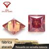 Moissanita Vermelho Melancia em Formato Especial Cor Princesa Quadrado Banhado Quadrado Ângulo Reto Laranja Vermelho Fabricante Atacado