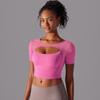 Short Manga Curta Fitness Roupa de Ginástica Coaster Peça Única Respirável Fixa Sexy de Renda Esportiva Yoga Nu Feminino Novo